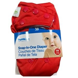 Bumkins Snap-in-One Cloth Diaper Red New In‎ Package